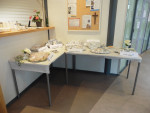 De tafel voor de salades 